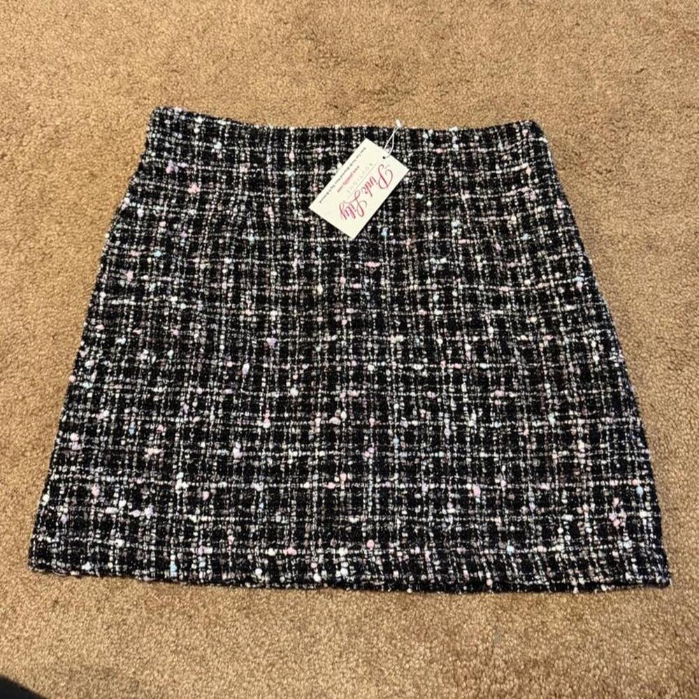 Pink lily Tweed mini skirt